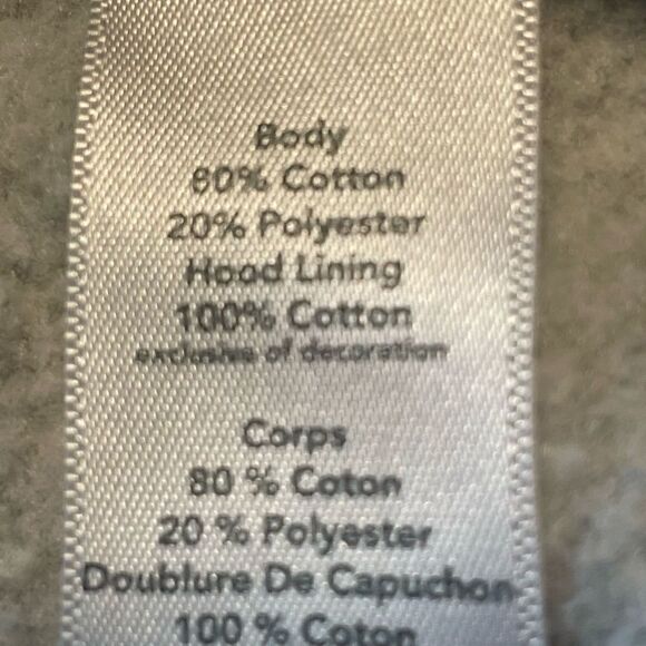 OshKosh B’gosh grey hoodie sweatshirt front zip kangaroo pockets lined hood unis - Picture 9 of 11